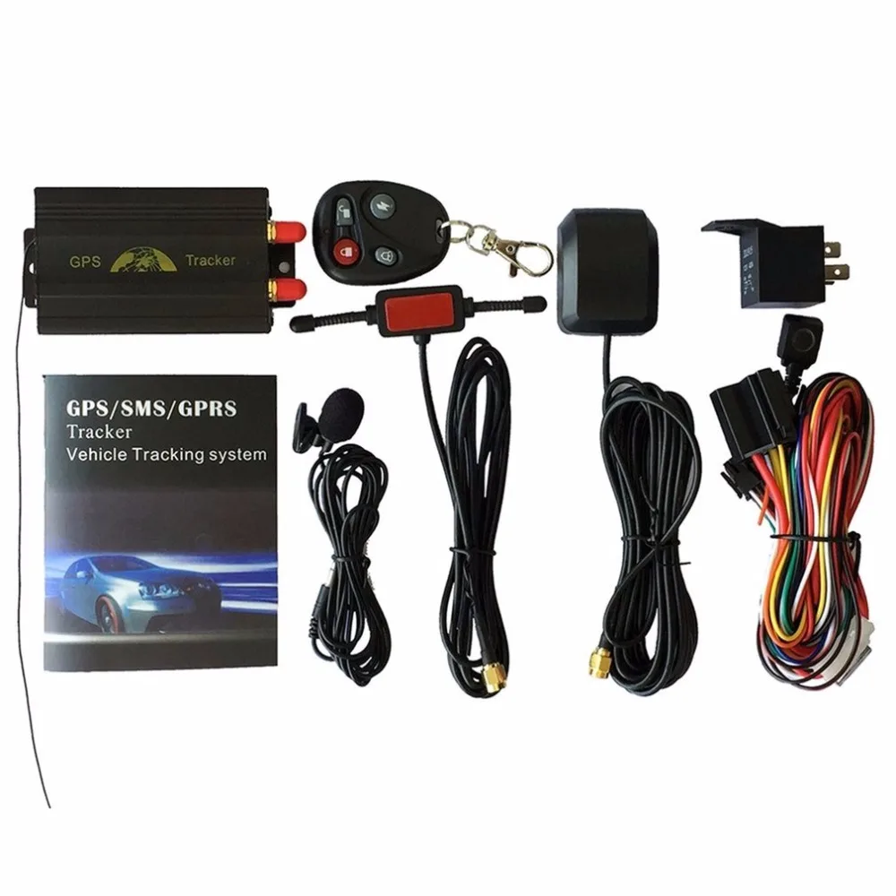 

Portable Car GPS Tracking System GPS SMS GPRS Vehicles Tracker Locator TK103B With Remote Control Black drop shipping