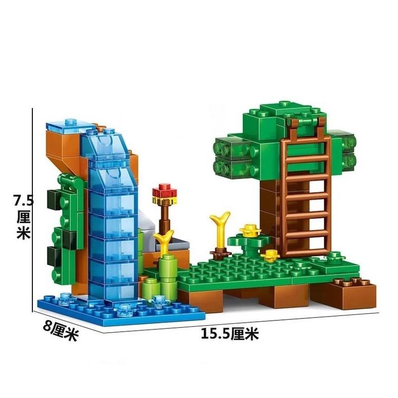 My World Minecrafted Figures Building Blocks 4 in 1 DIY Garden Bricks Compatible With Legoed Minecraft City Educational Toys For Children Gift (2)