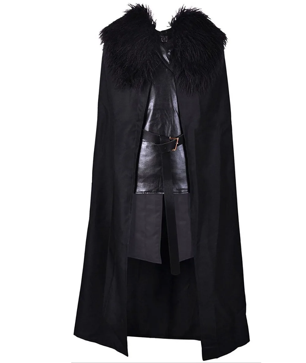 Костюм «Игра престолов», костюм Джон Сноу, костюм с пальто, одежда на Хэллоуин, мужской костюм для косплея, полный комплект, вечерние платья, xs-3x