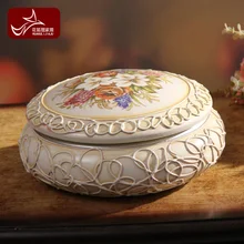 Роскошь винтажный украшение коробка для ювелирных изделий дом ремесел украшение белый деревенский керамика коробка для ювелирных изделий