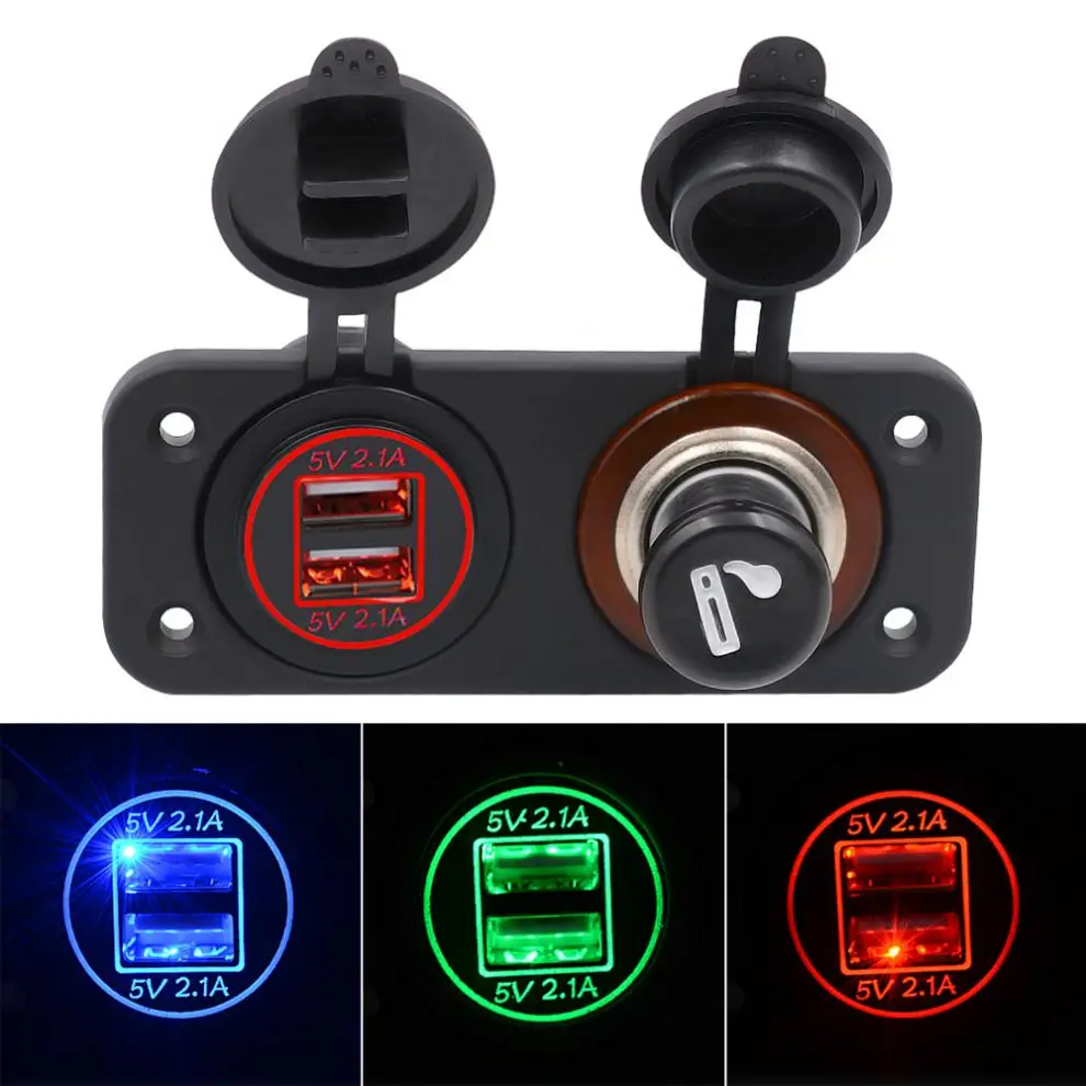 Waterproof 5V 4.2A Center Console Dual USB Aperture