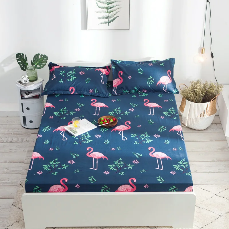 New Printed Waterproof Fitted Sheet Bedspread Coverlet Anti mite