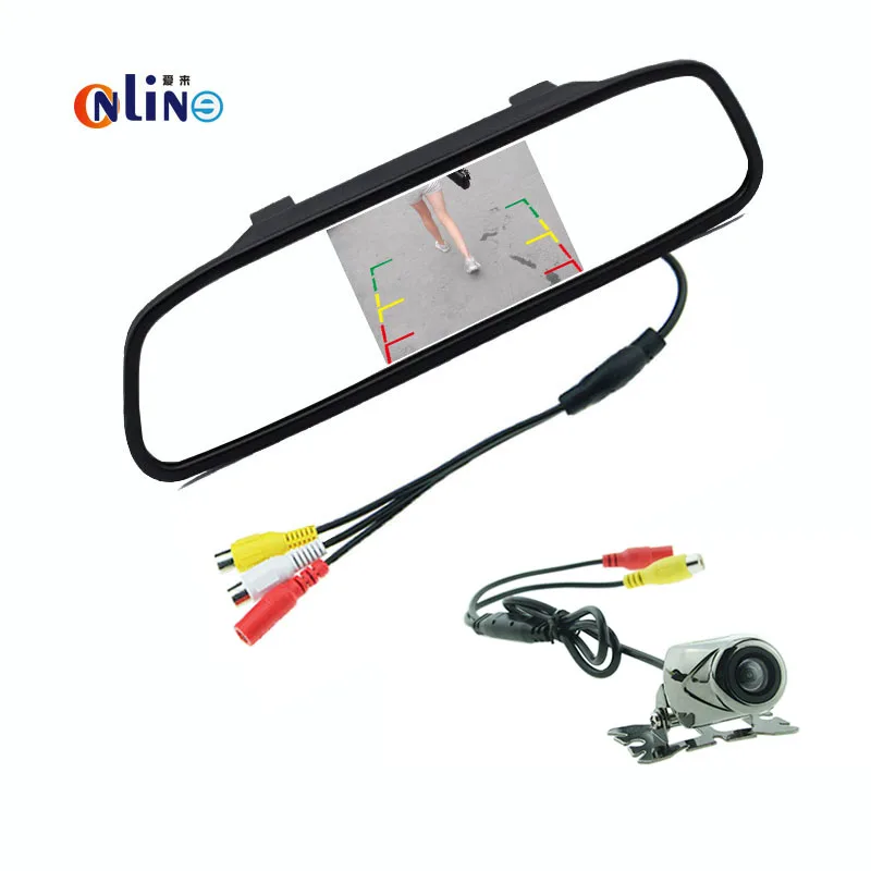 4.3 &quotЦветной TFT LCD Автомобиль Зеркало Заднего Вида Монитор + 170 Градусов Ночного