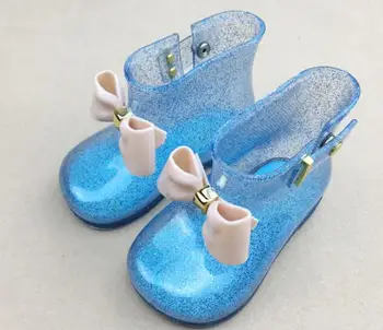 

2018 Hot Baby Kids Spring Autumn baby girls Rain Boots Warm Beauty Bow Rainboots Rubber Shoes Toddler Kids Jelly shoes