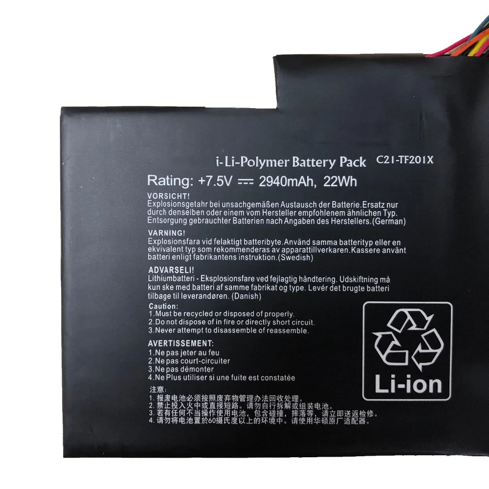  7.5V 22wh 2940mAh new Original C21-TF201X Laptop Battery For ASUS TF300 TF300T TF300TG TF300TL C20-