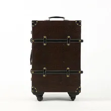 British retro crocodile suitcase trolley suitcase board chassis men and women couple models 20-inch 24-inch hot free shipping