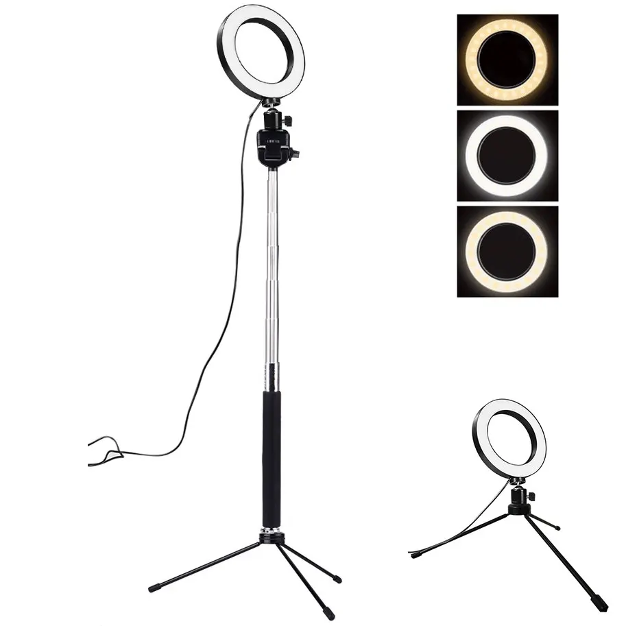 

Studio Camera Ring Light Dimmable LED Phone Photo Video Light Annular Lamp With Tripods Selfie Stick Ring Fill Light For Camera