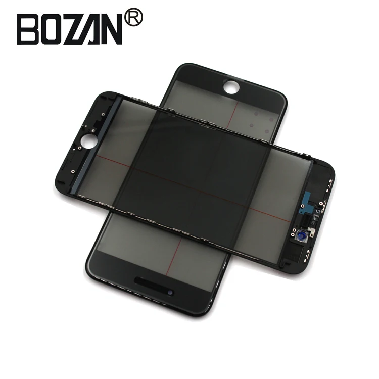 

High Quality 4 in 1 Cold Press Front Screen Outer Glass+Frame OCA+Polarizer For iPhone 8 7 6 6s plus Screen Glass Replacement