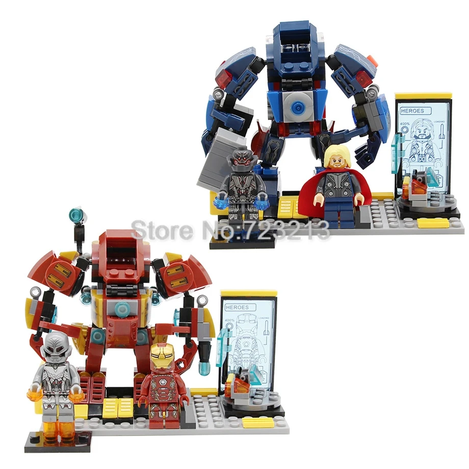 

Marvel The Avengers Super Hero Figure Set Iron Man Thor Ultron Building Blocks Sets Models Bricks Toys