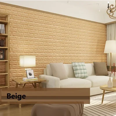 Обои для стен обои для гостиной 3D обои самоклеющиеся рельефные водонепроницаемые Звукоизолированные современные настенные Стикеры - Цвет: Beige