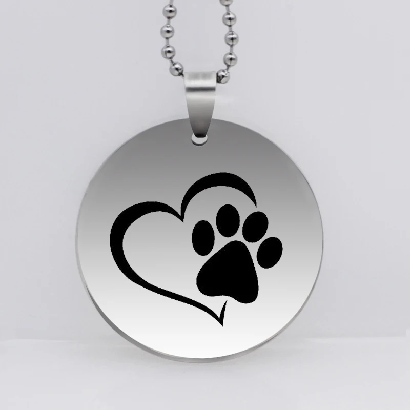 Buy PAW PRINT Stainless Steel Dog Paw Print Pendant