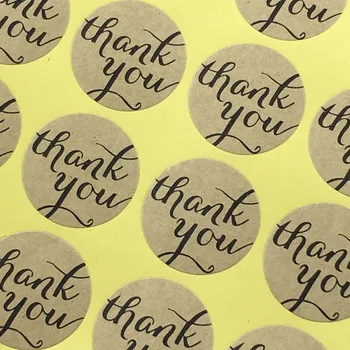 

Paper Round "Thank you" series color seal sticker for baking DIY Package label Decoration label stickers retail gift stickers