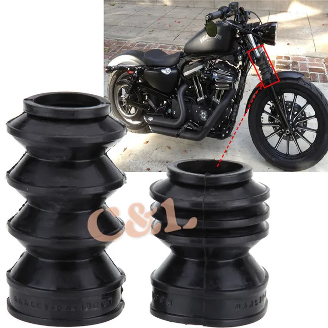 39MM Front Rubber Fork Gaiters Gators Boots Fits For Harley HD