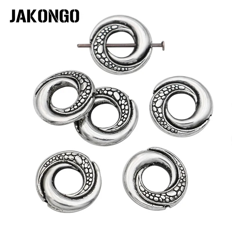 JAKONGO 10 шт. Античная Посеребренная круглая рамка из бисера для изготовления