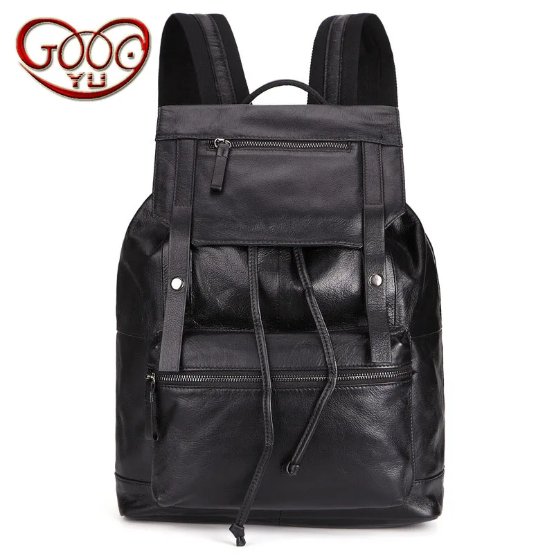 

New simple and fashionable shoulder bag men vertical square travel bag backpack leather wear students bag