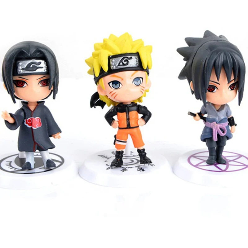 Naruto Action Figure Toys 23 Styles Q style Zabuza Haku Kakashi Sasuke Naruto Sakura PVC Model Doll Collection Kids Toy 1PCS/lot