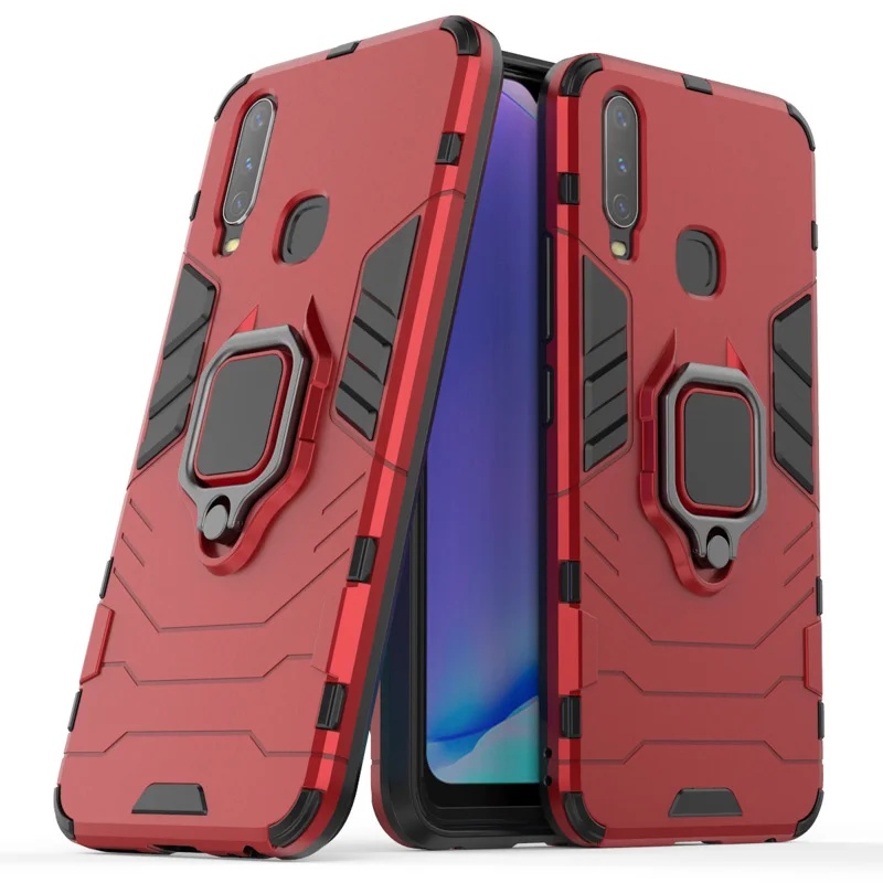 

Vivo Y17 Case Armor Metal Finger Ring Holder Hard PC Phone Case For BBK Vivo Y17 Back Cover For BBK Vivo Y17 Kickstand Fundas