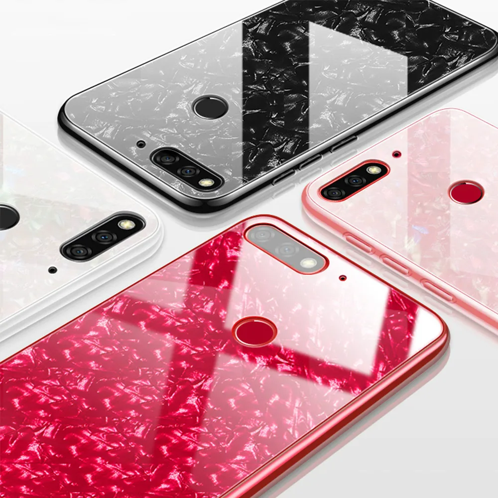 

UTOPER Case For Huawei Honor 7A Pro Case Tempered Glass Hard Conch Shell Cover For Honor Play 7X Case For Honor 7C 5.7 5.99 Capa