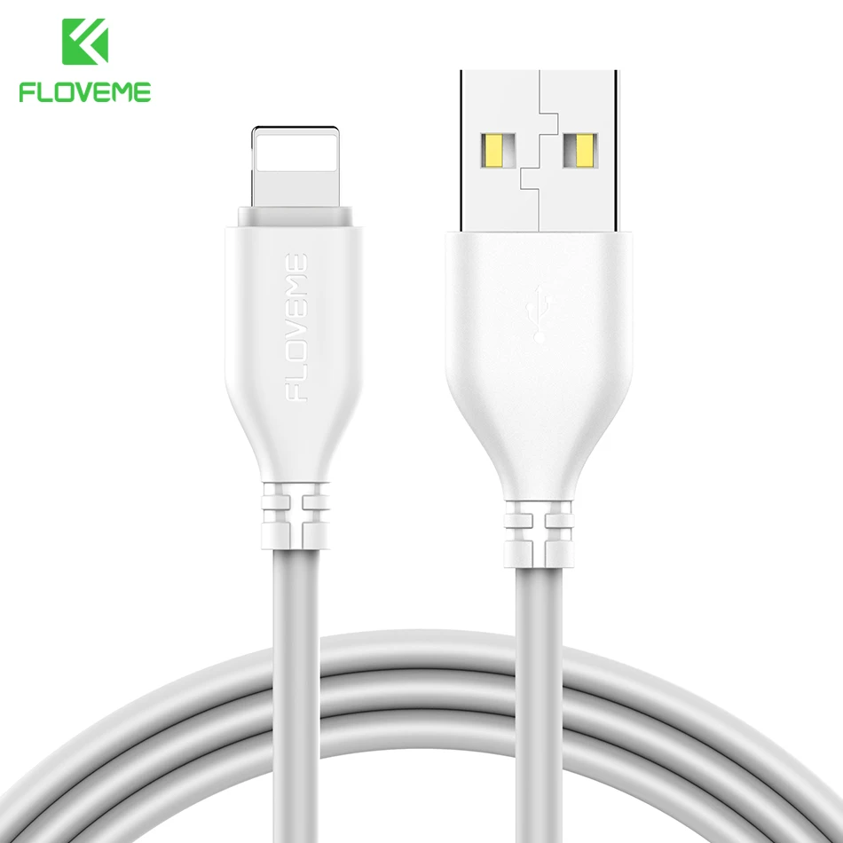 FLOVEME USB кабель для iPhone 7 8 X 2.2A зарядный кабель для синхронизации 0,3 м 1 м кабели для мобильных телефонов для Apple iPhone 10 6 7 8 Plus 5S зарядное устройство - Цвет: White Grey