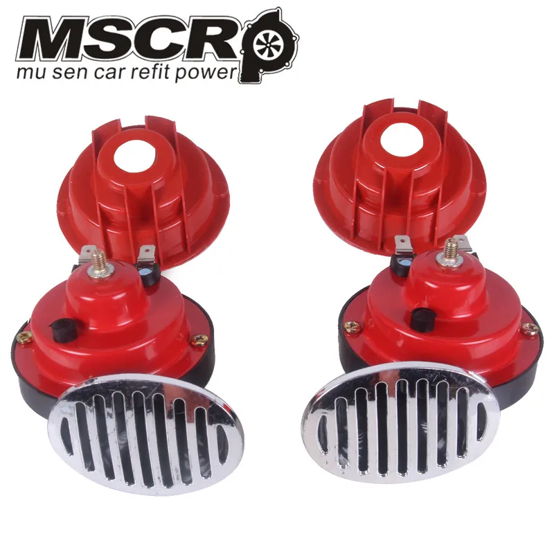 2x12V Red Snail Air Horn с крышкой для транспортного средства, морской лодки, Громкая сигнализация, набор, универсальный для автомобиля, лодки, мотоцикла, Ван, ПВХ и металл