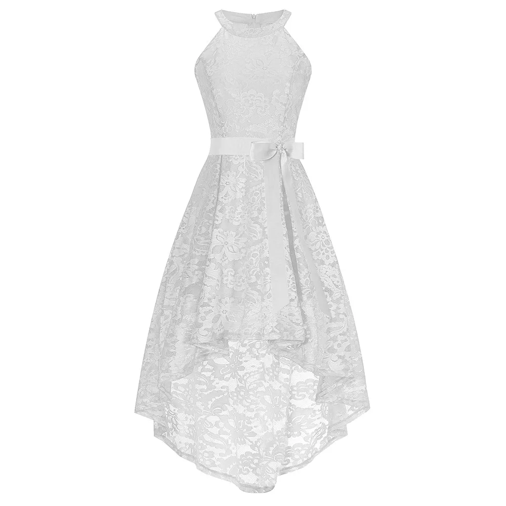 Женское платье стиль Модное кружевное с круглым вырезом без рукавов сексуальное большое платье тонкое платье 40 - Цвет: White