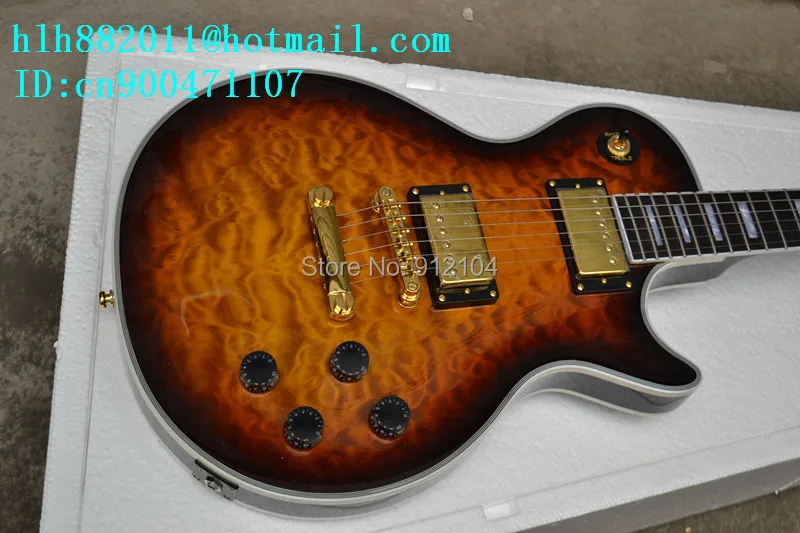 

free shipping new electric guitar with gold hardware in sunburst for heavy metal music made in China F-1926