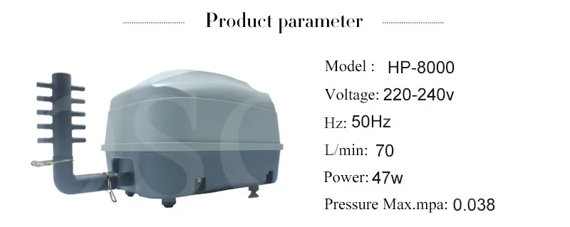 ATMAN hp 4000 hp 8000 hp 12000 большой поток для водоема кислородный насос для аквариума atman hp-4000 hp-8000 hp-12000 Ультра тихий кислородный насос для пруда - Цвет: HP-8000