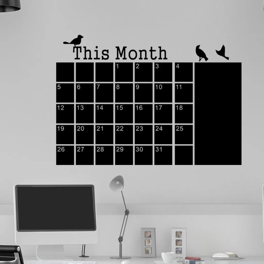 

DIY Monthly Planner Calendar Blackboard Chalk Board Removable Wall Sticker Decal Diamond Embroidery And Painting