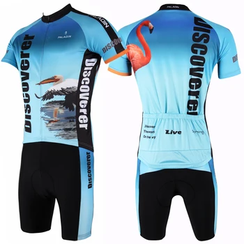 

New Discover The world On the way Daigo and Flamingo Mens Short sleeve Cycling Jersey Blue Ciclismo Ropa Size S To 6XL