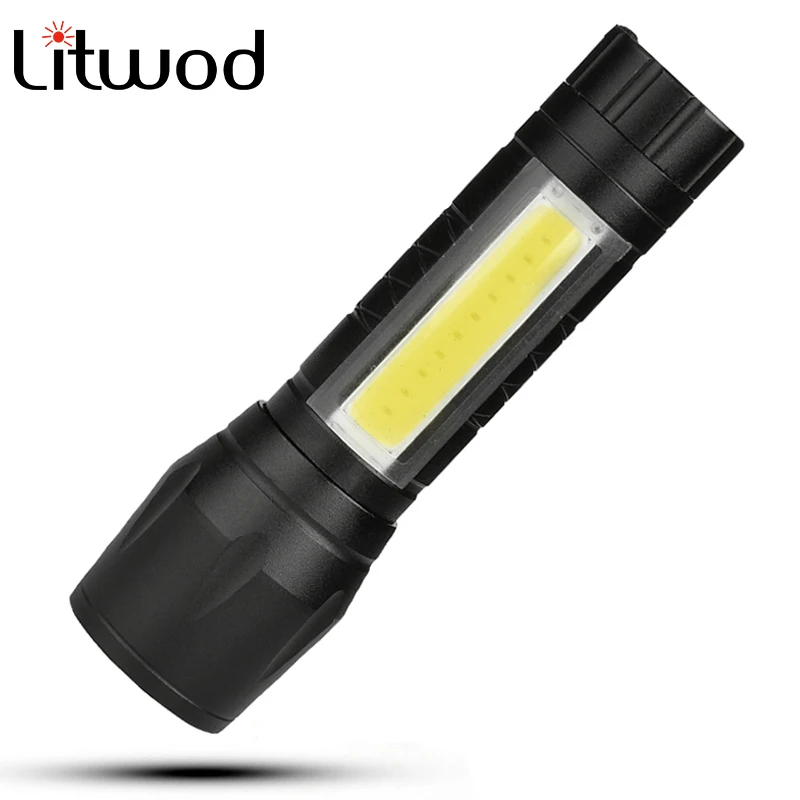 

Litwod Z50 Portable Mini LED Flashlight Torch COB Q5 Pen Light For Camping Lamp Power use AAA battery for emergency