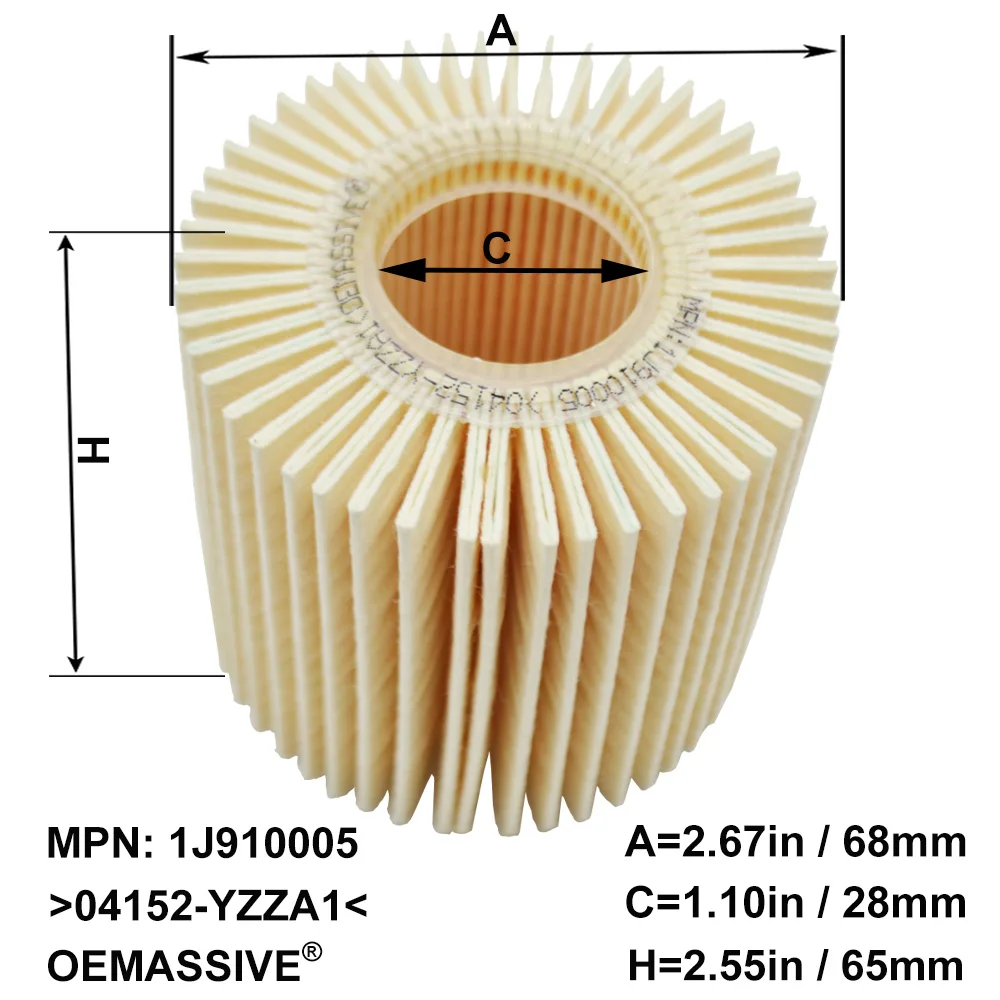 Масляный фильтр для Toyota Camry 2007 2008 2009 2010 2011 2012 2013 2.5L I4/3.5L V6 двигателя 04152-YZZA1