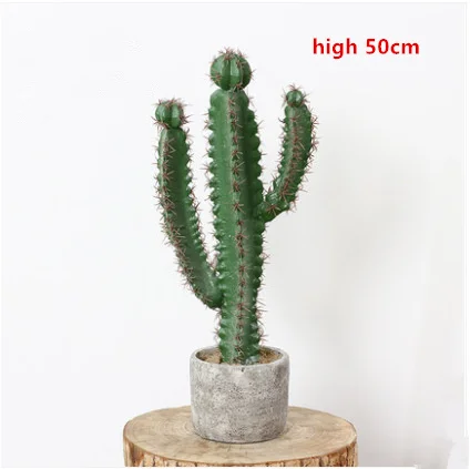 Scandinavian ins photographic props multi-fleshed cactus bonsai artificial plant potted home hotel decoration - Цвет: high 50cm