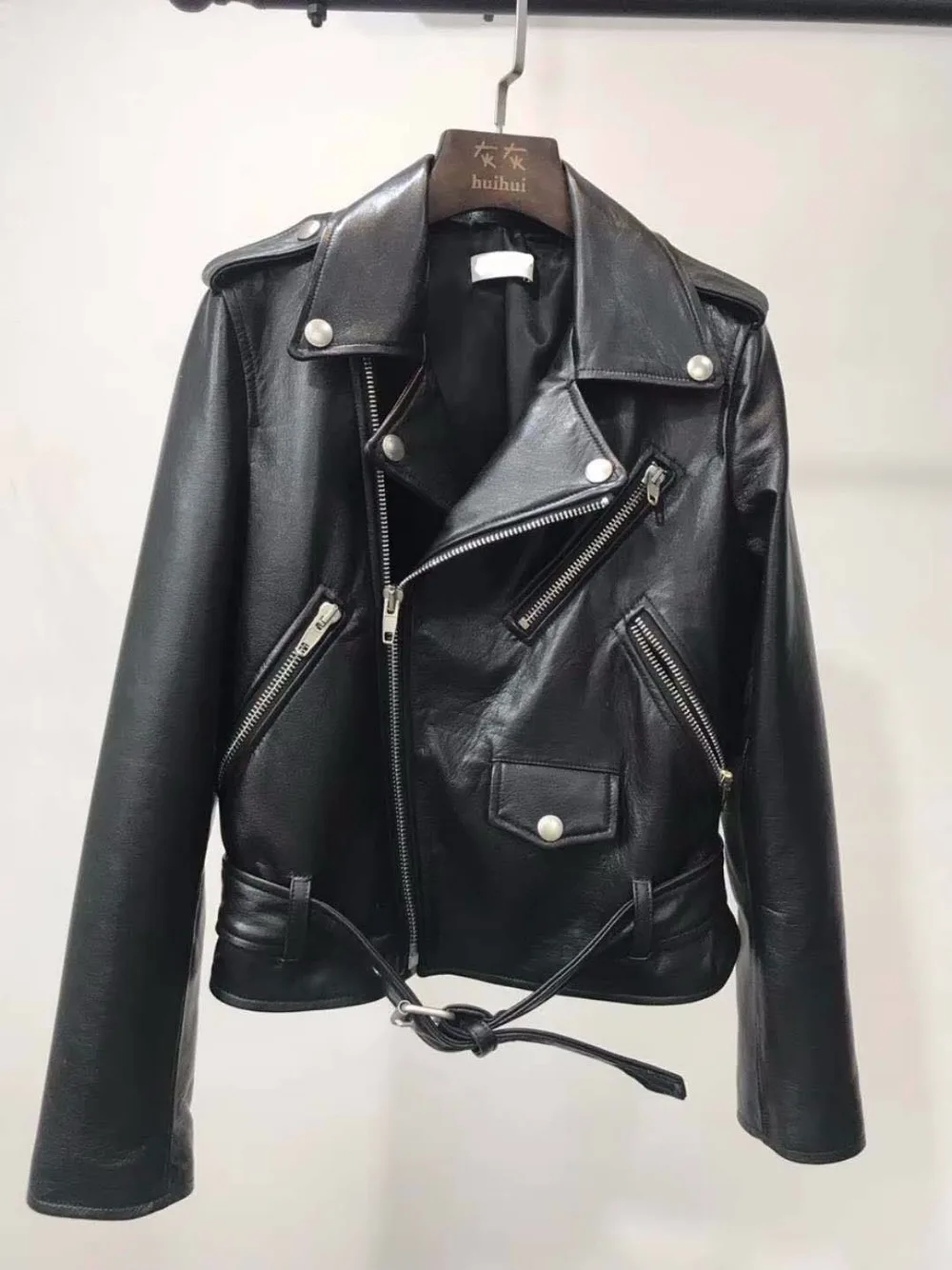 Женская модная Роскошная импортная куртка из натуральной козьей кожи для влюбленных