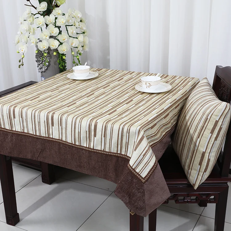

Latest Striped Patchwork Table Cloth Chenille Fabric Modern Simple Table Cover Europe style Dining Table Pads Insulation Mats