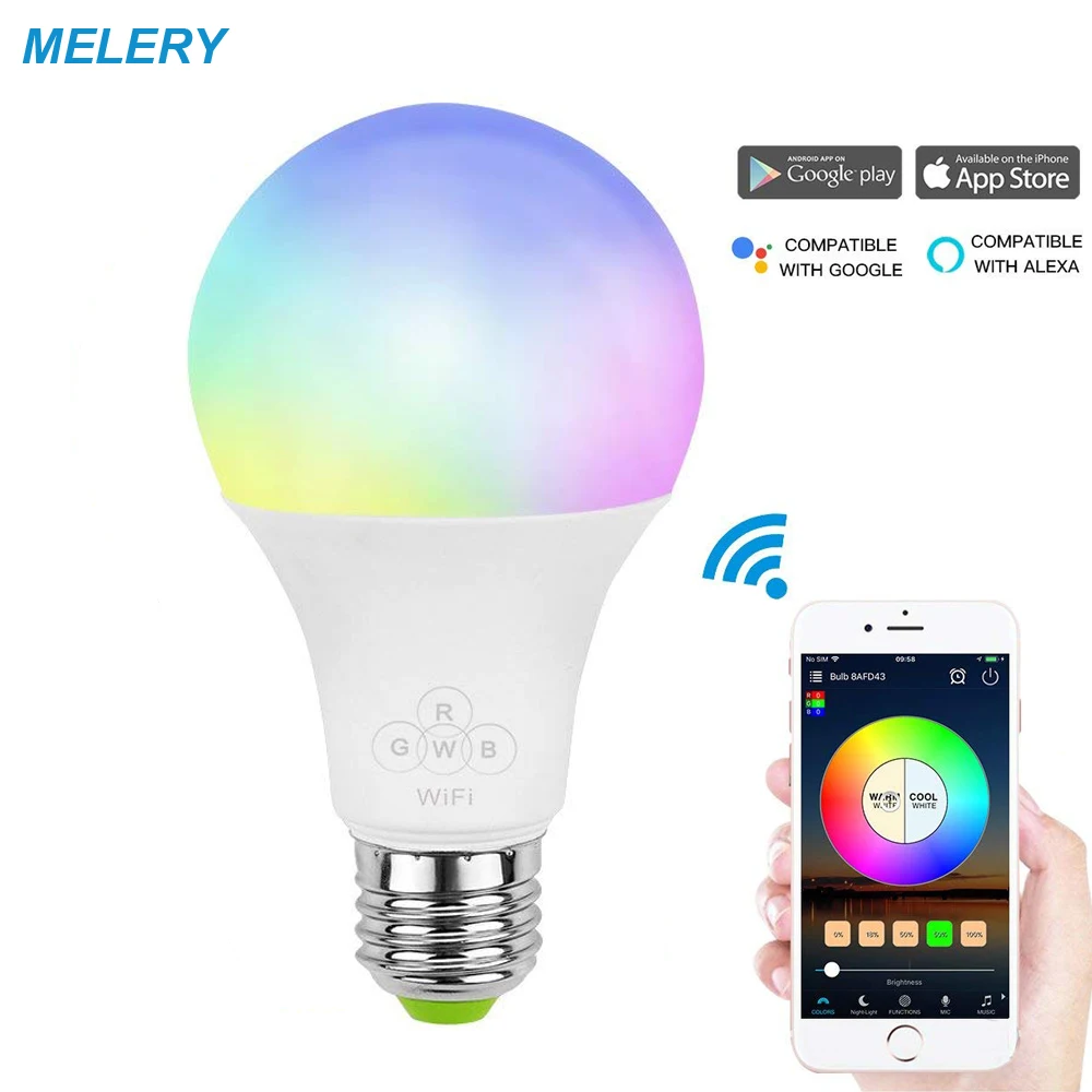 

Smart WiFi LED Light Bulb E27 Timer Dimmable Lamp RGB 50W Equivalent Homekit Compatible with Alexa,Google Home Assistant IFTTT