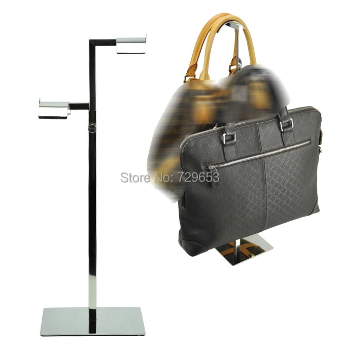 Adjustable Metal Women Bags Handbag Display Rack Stand Double Side