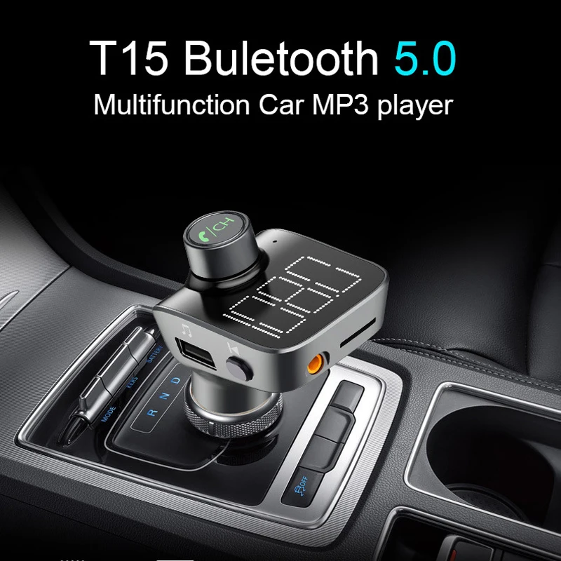 

Car FM Transmitter Bluetooth Car Kit AUX Audio Music MP3 Player Handsfree Bluetooth 5.0 Charge Support TF Card/U Disk Playback