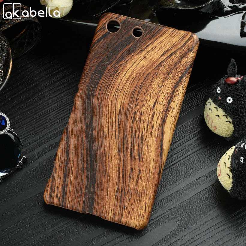 

Wood Design Cases For Sony Xperia M5 Cases Aqua E5603 E5606 E5653 E5633 E5643 E5663 PC+PU Back Cover Shield Smartphone Hood