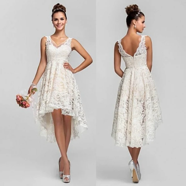Кружевное, от верха до низу пляжное Свадебное Платье Дешевое платье невесты греческое Свадебное Платье асимметричное Vestido De Noiva винтажное