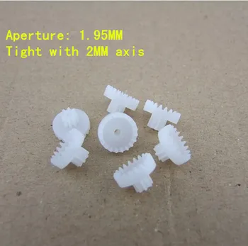 

100PCS 0.5 modulus plastic gear C20082A double crown gear tooth DIY gearbox 20/8 aperture 1.95MM tooth model toys accessories