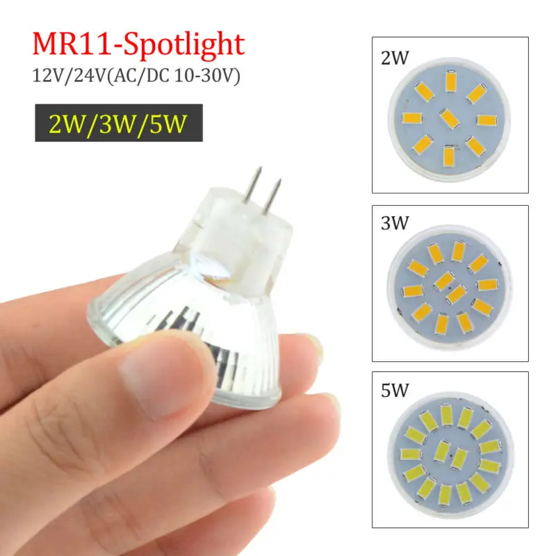 Светодиодная лампа MR11 GU4 6 шт./лот 10-30 в пост. Тока 2 Вт 3 5 5730SMD | Лампы и освещение