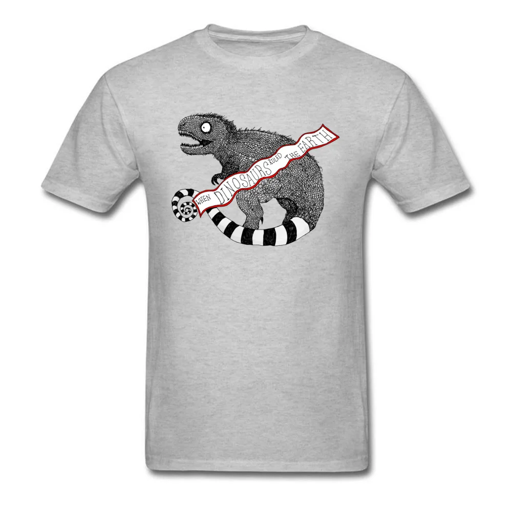 Burton esque Tyrannosaurus Rex O Neck T-shirts Summer Tops Shirts Short Sleeve Funny 100% Cotton Street Tee-Shirts Design Men Burton esque Tyrannosaurus Rex grey