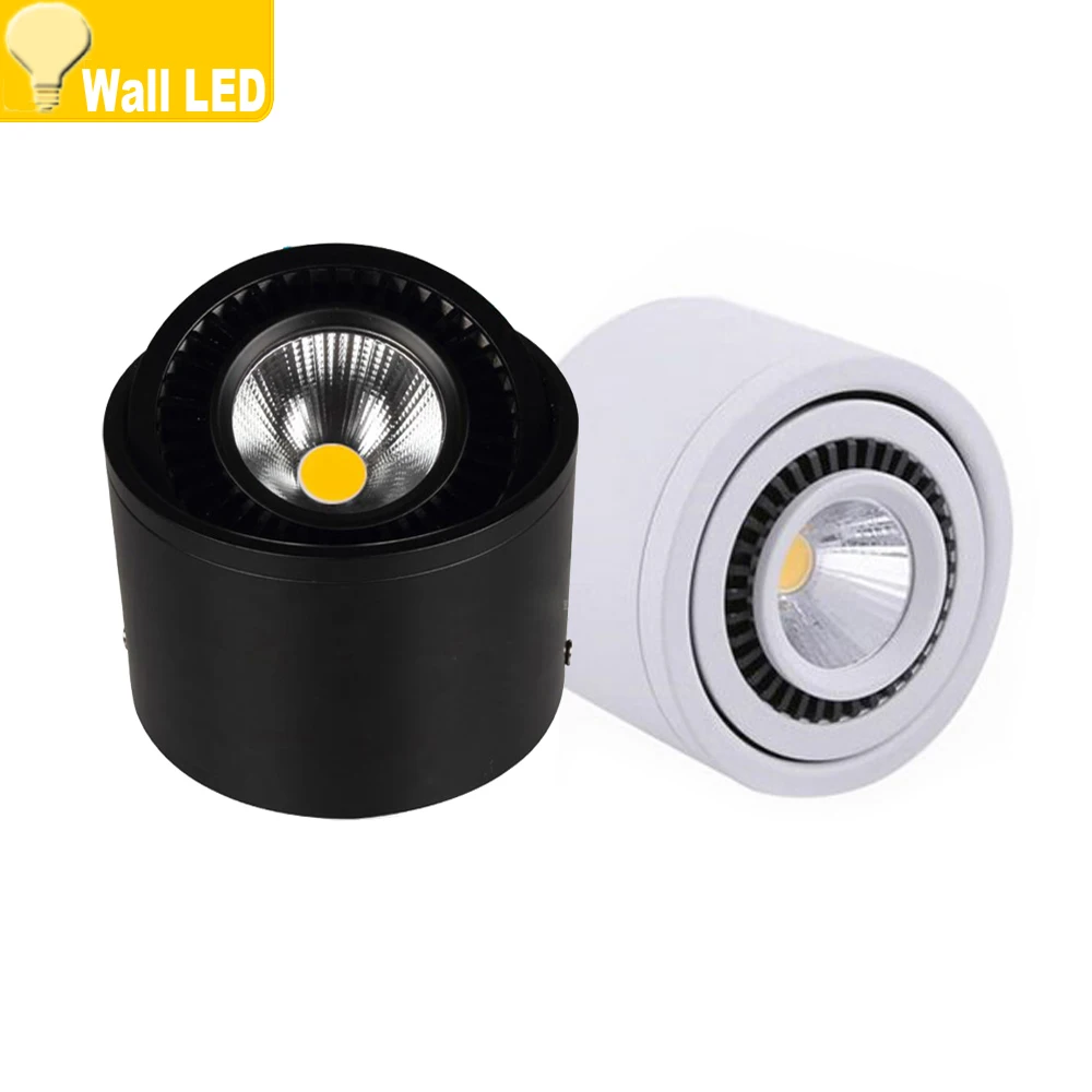

360 Degree Rotation Dimmable COB LED Downlights 5W 7W 9W 20W Surface Mounted LED Ceiling Lamps Spot Light Downlights AC85-265V