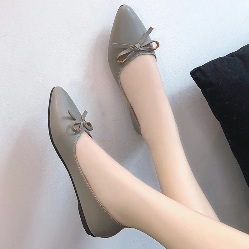 

Spring Autumn Women Flats Pointed Toe Ballet Flats Bowtie Slip on Flat Shoes Woman Loafers Ladies Shoes zapatos mujer 6528