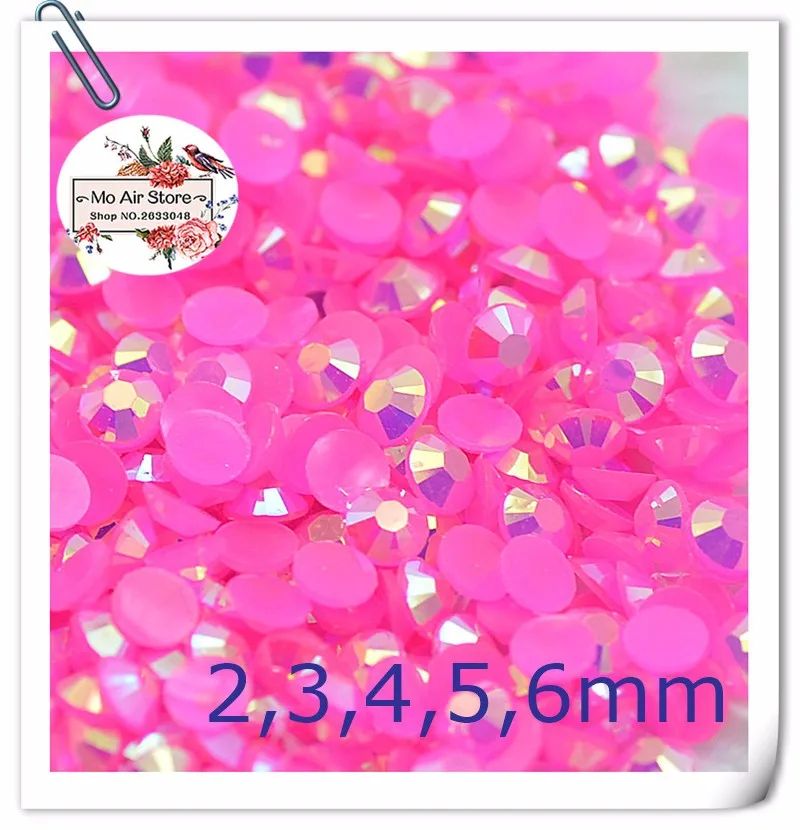 Ярко розовый AB смолы желе 14 граней 2,3, 4,5, 6 мм Flatback украшения из страз для Чехлы для телефона обувь DIY интимные аксессуары