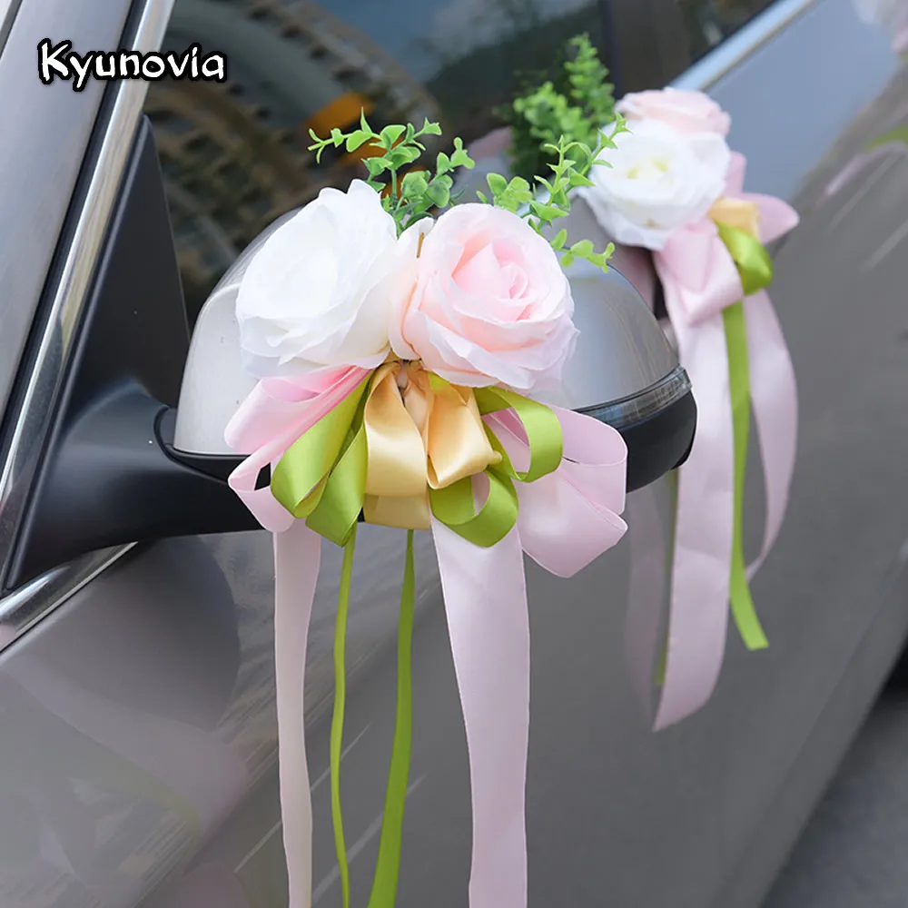 Mariage Marriage Decoration Voiture Fleur Poignees De Porte Retroviseur Artificielle Maison Asounding Ee