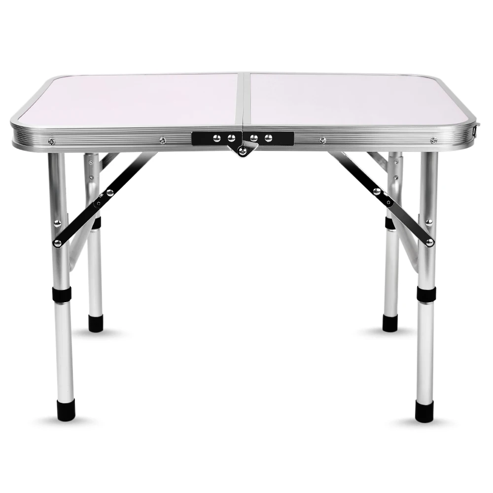 Алюминиевый складной стол для кемпинга, стол для ноутбука, регулируемая высота, уличный стол - Цвет: White
