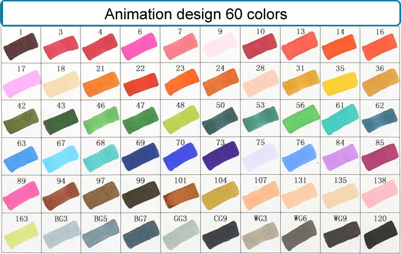 Touchfive 30/40/60/80 цветов двойной головкой маркер для рисования ручка жирной алкогольных маркер для рисования кисть для рукоделия для анимации Manga - Цвет: 60 Animation Set T5