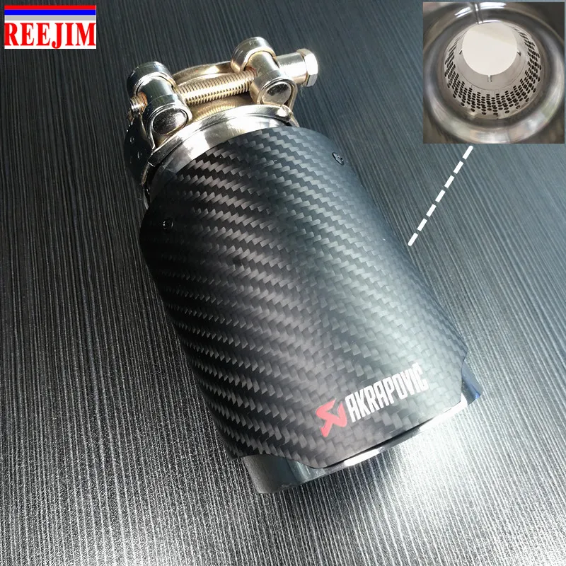

TOP GRADE CARBON FIBER Akrapovic EXHAUST TIP MUFFLER TIP WITH INSIDE MESH car-styling