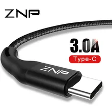 ZNP usb type-C кабель 3,0 быстрое зарядное устройство для samsung S10 S9 A50 мобильный телефон type-C USB кабель для передачи данных для huawei P30 Pro type C кабель